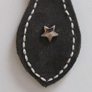 Leather Keychain with Star Accent